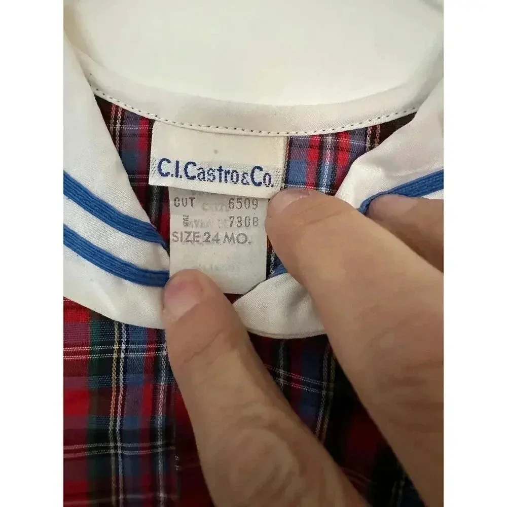 VTG C.I. Castro & Co. Sailor Outfit Shirt Buttons on to Bottoms Size 24 Months